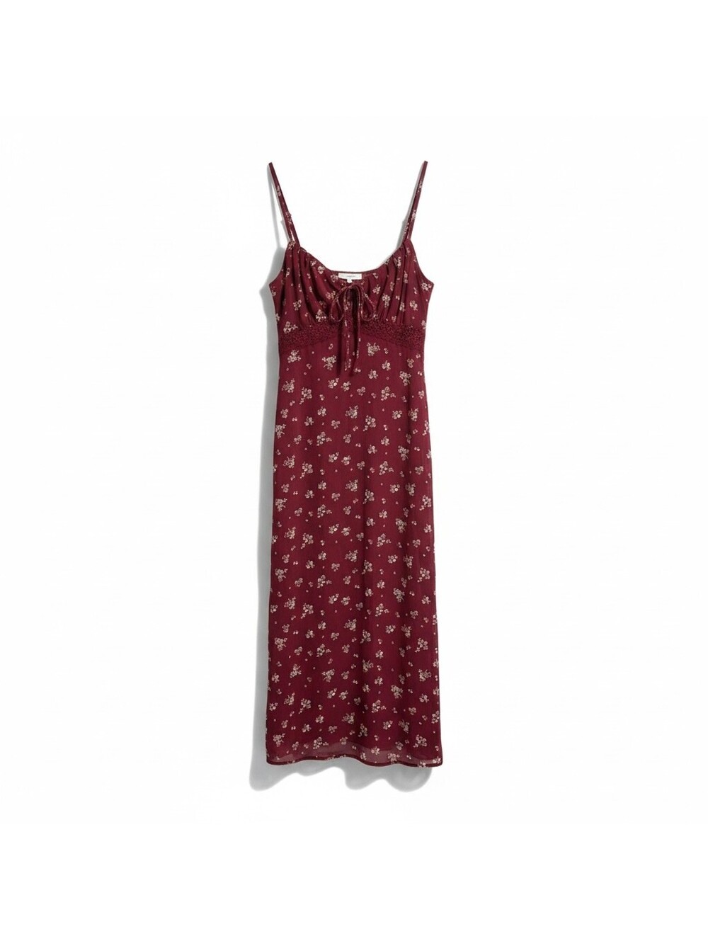 No Boundaries Burgundy Floral Midi Dress